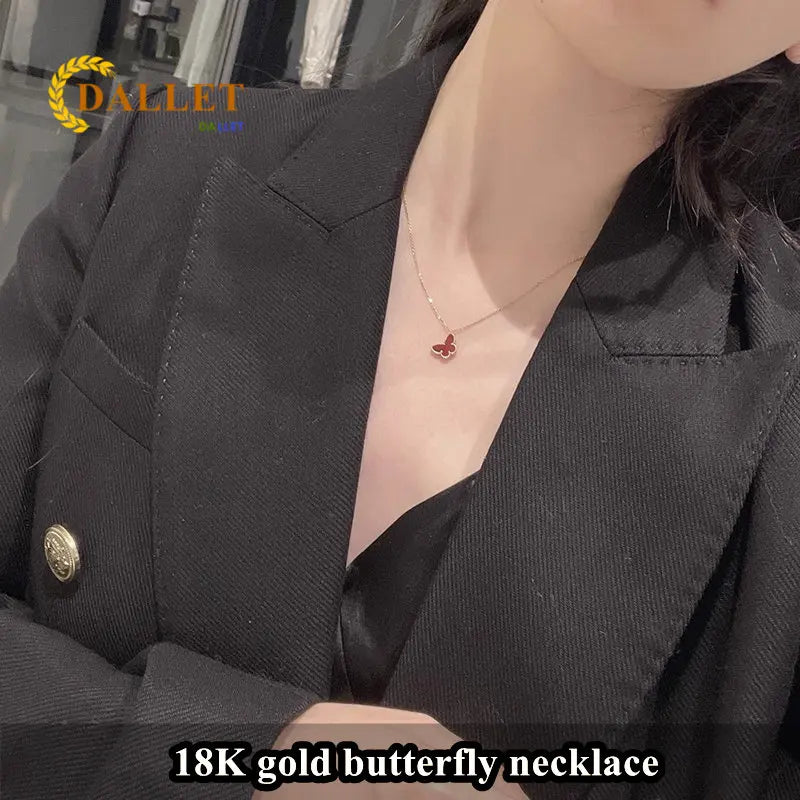 DALLET 100% Real 18K Gold Pendant Women's Cross Necklace AU750 Fashion Party High Quality Accessories Luxury Original Jewelry