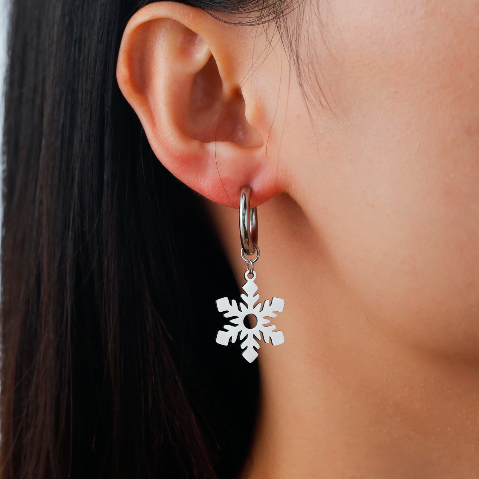 Lucktune Flower Clover Heart Drop Earrings Women Stainless Steel Star Sun Geometry Earrings 2025 New Fashion Kpop Jewelry Gift