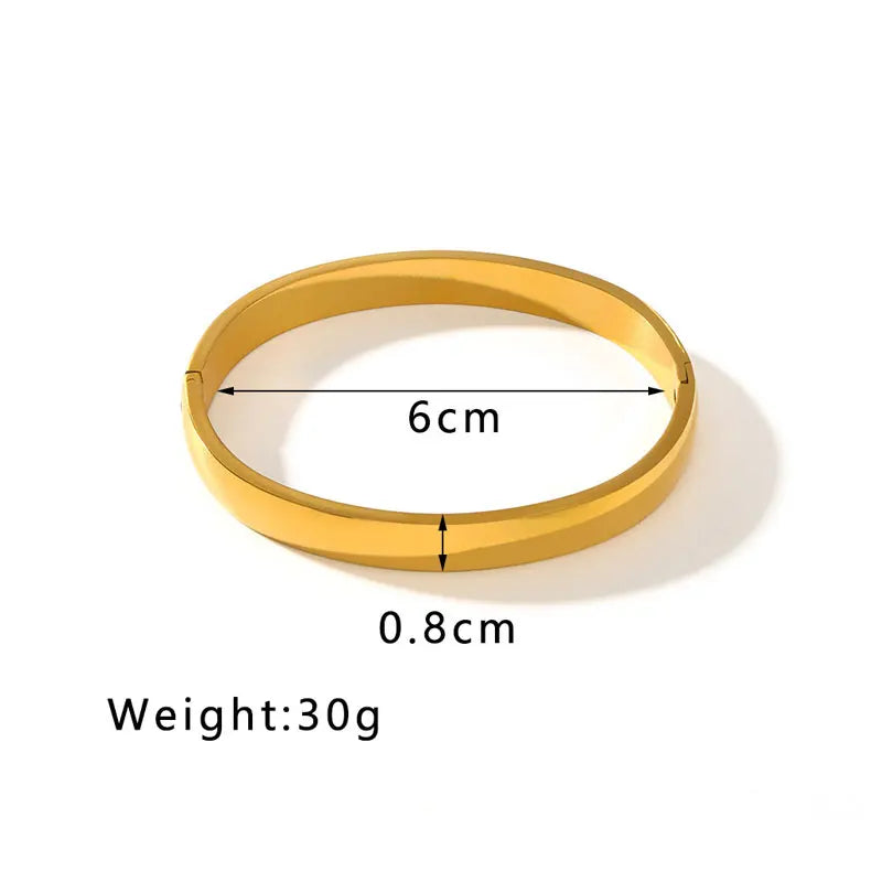 Fashion Design Gold Color Zircon And Cross Nut Nail Bangle Gold & Stainless Steel For Woman Bracelet buckle Classic jewelry