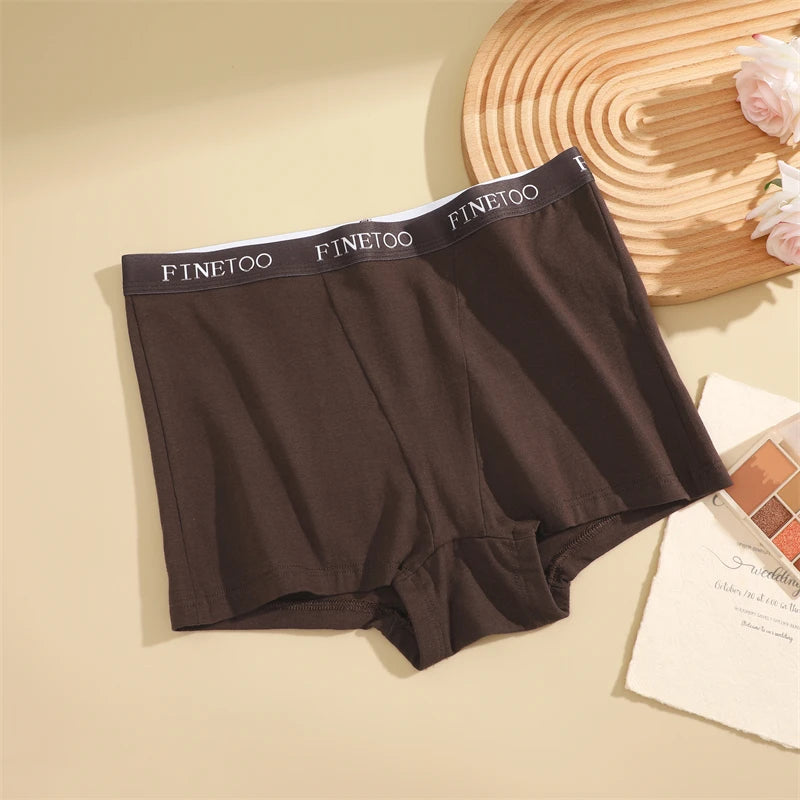 Women's Cotton Seamless Panties Sports Boxers Underwear Female Solid Color Briefs Cozy Lingerie Intimate Underpants Soft S-XXL
