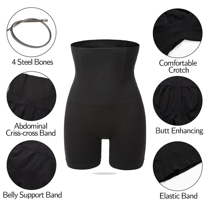 High Waisted Body Shaper Shorts - Tummy Control Butt Lifter