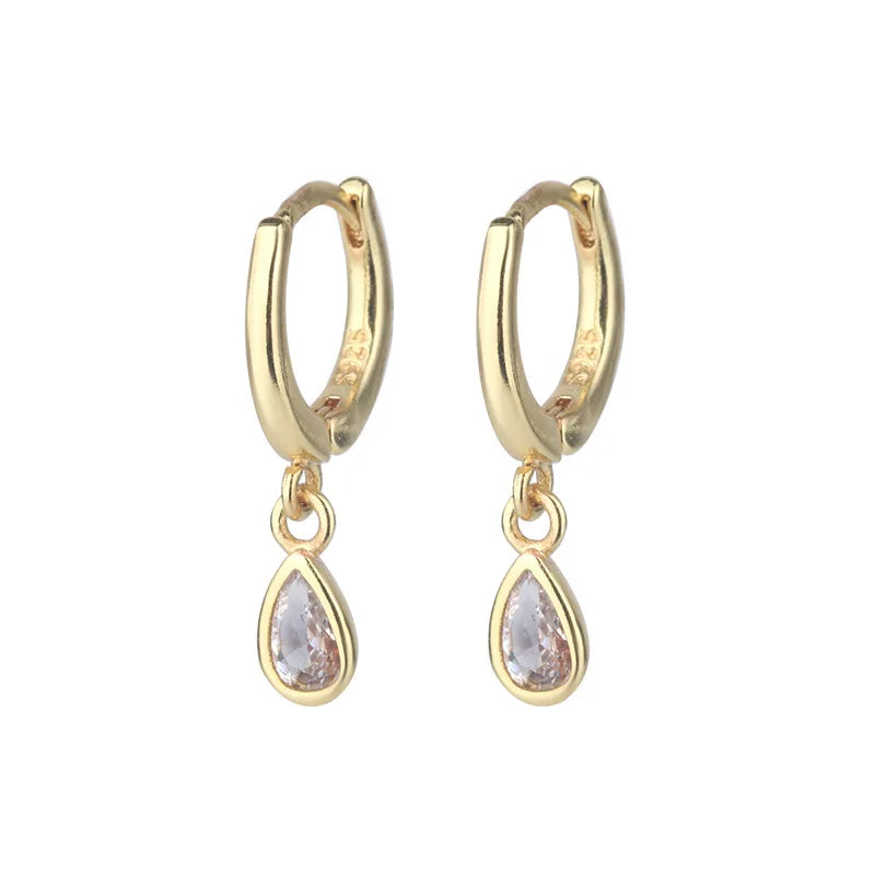 Dainty Tiny Layered Gold Plated Copper Metal Paved CZ Huggie Hoop Earrings for Women Girls Luxury Elegant Catilage Hoops Jewelry