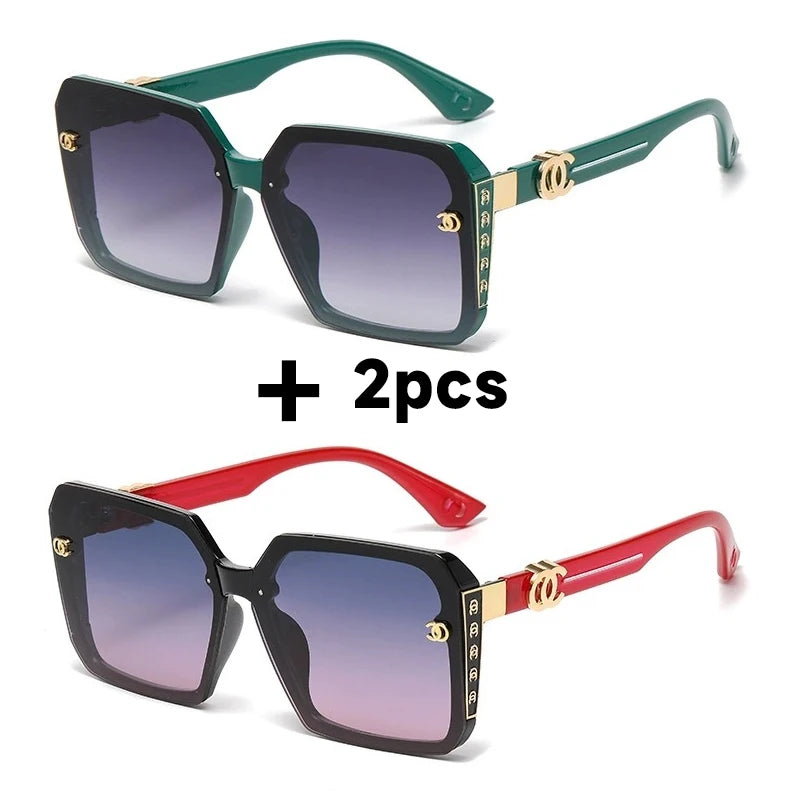 Fashion Oversized Square Vintage Sunglasses - Brand Designer UV400