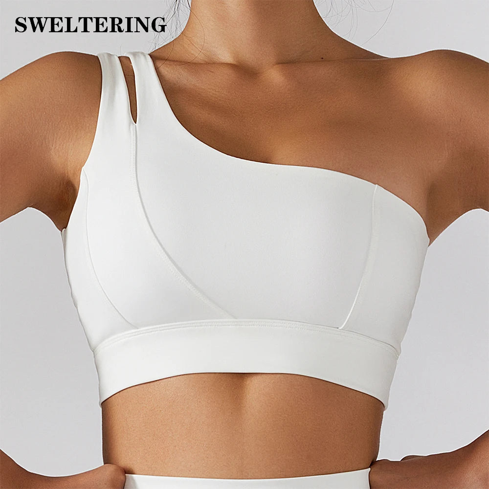Sexy One Shoulder Sports Bra - High Strength Fitness Vest