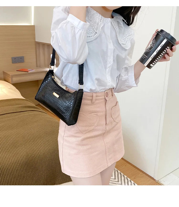 Fashion Shoulder Bag Crocodile Pattern Underarm Bag for Women Exquisite Crossbody Tote Purse Luxury Brand Handbags Shopping Bags