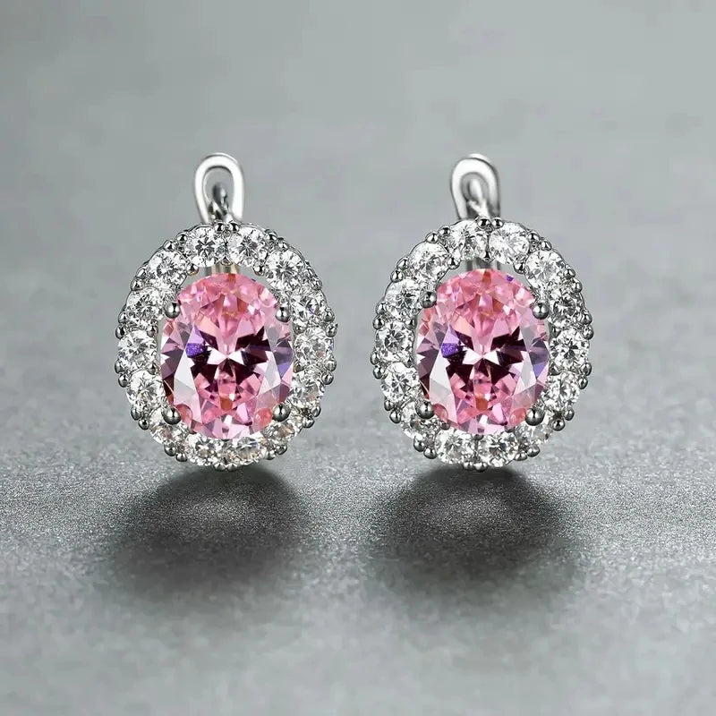 CAOSHI Multiple Colors Cubic Zirconia Hoop Earrings for Women Fashionable Gold Color/Silver Color Wedding Jewelry Accessories