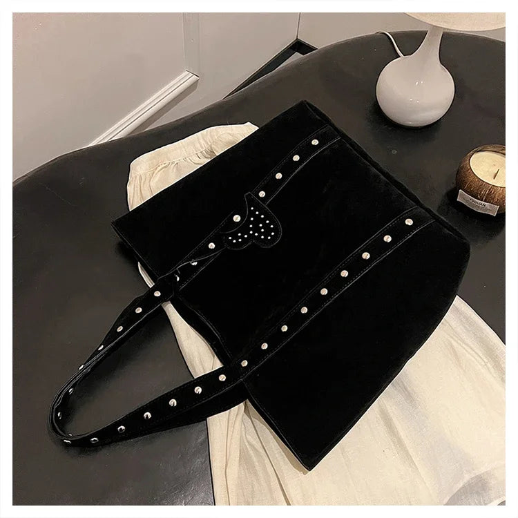 Fashion Suede Sewing Thread Shoulder Bags 2025 New Retro Versatile Commute Simplicity Solid Color Single Women's Handbag