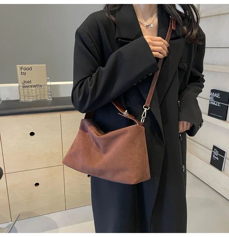 Large Capacity PU 2024 High Quality Shoulder Bag Zipper Solid Popular Fashion Handbag Soft Versatile Commuting Crossbody Bag