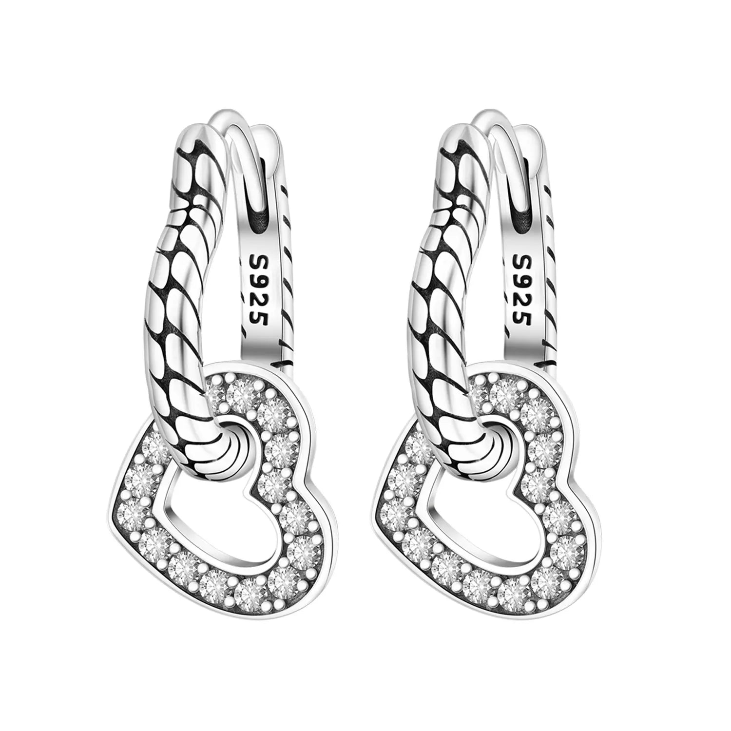 CYMYSS 2025 New 925 Sterling Silver Blue Heart Drop Earring Boutique Wedding Birthday Party Gift Jewellery Zircon Women Earrings