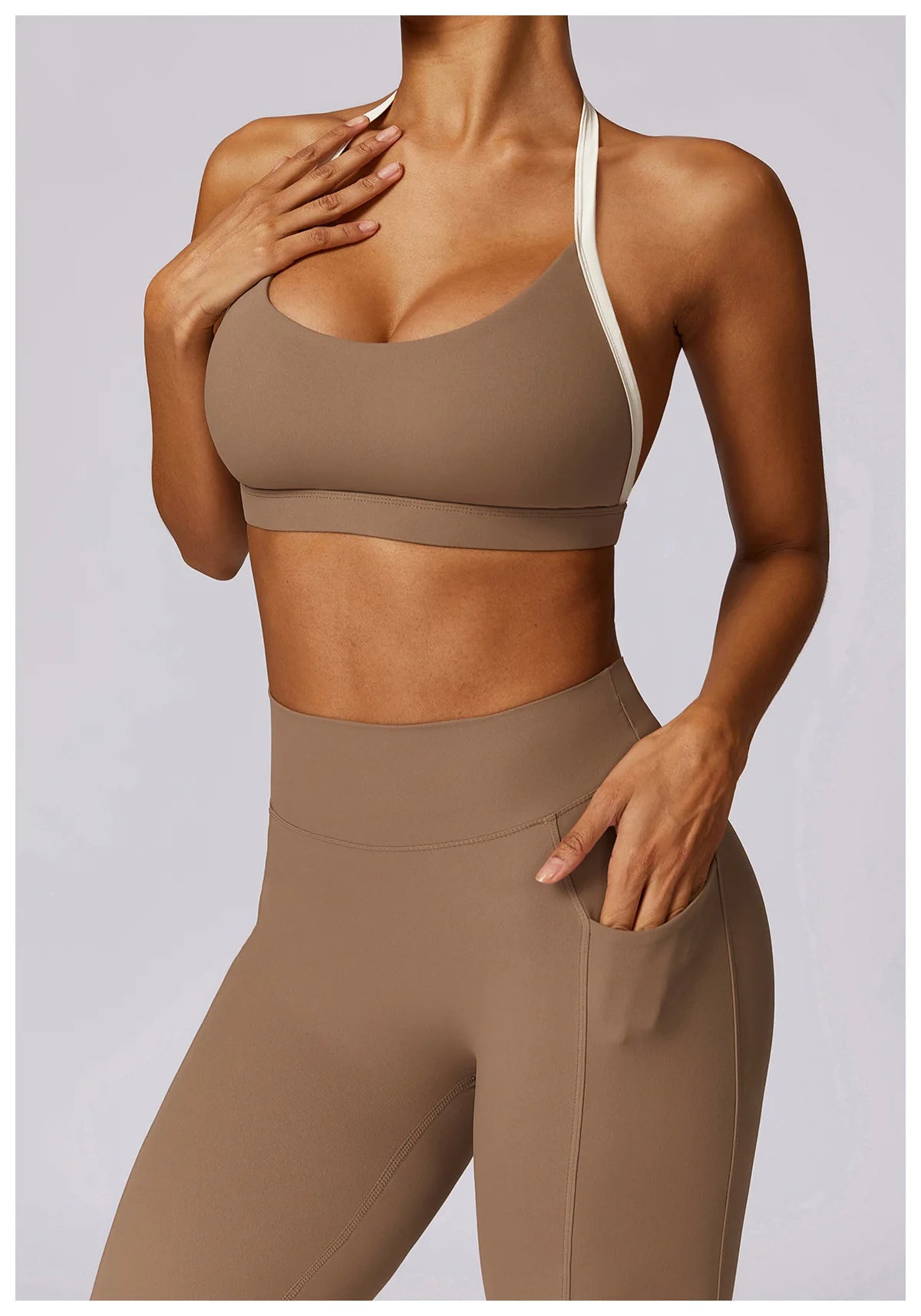 2Pcs Gym Set Women Workout Backless Yoga Suit Women Quick Dry Running Legging Fitness Bra Short-sleeved Shirt Sports Suit Female