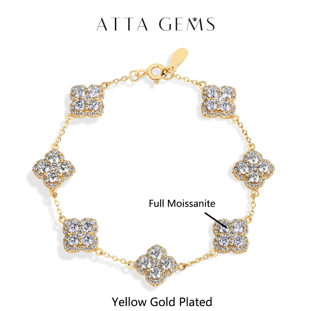Moissanite Luxury Bracelet D VVS1 - S925 Sterling Silver Gold Plated