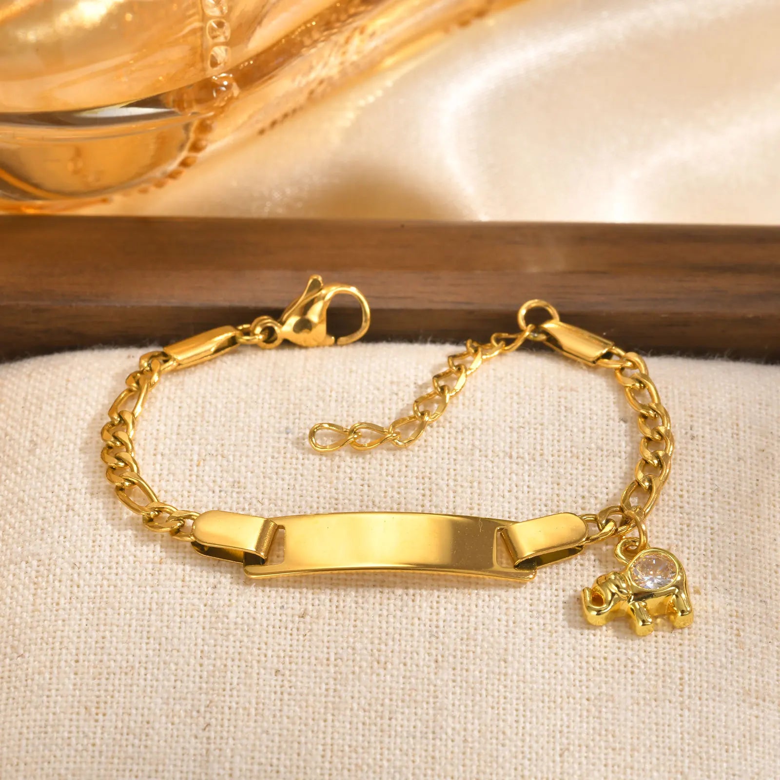 Personalized Baby Bracelet - Custom Name ID Stainless Steel Newborn Baptism Gift