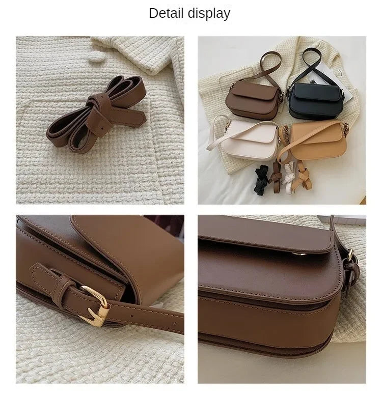 Advanced Texture Retro Small Saddle Bag Women 2025 New Popular All-Match Messenger Bag Fashion Underarm Bags Square Sling Bag