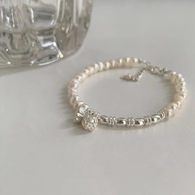 VENTFILLE 925 Sterling Silver Double Layer Pearl Bracelet for Women Girl Design Bead Korean Jewelry Dropshipping