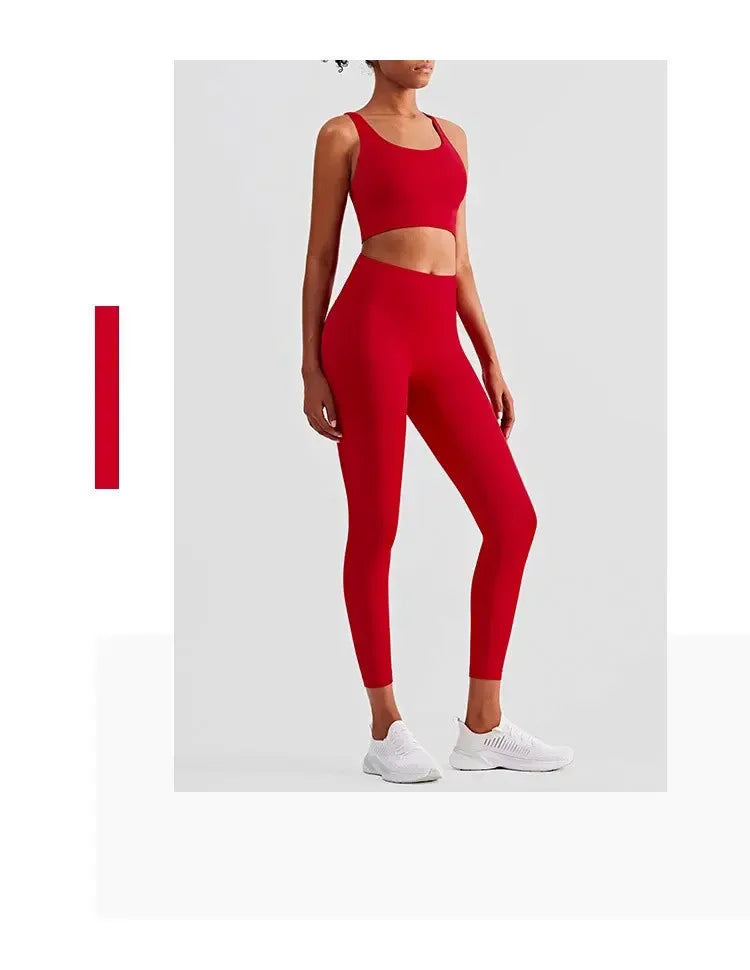 2 Piece Yoga Clothes - Athletic Tracksuit Sports Bra & Leggings