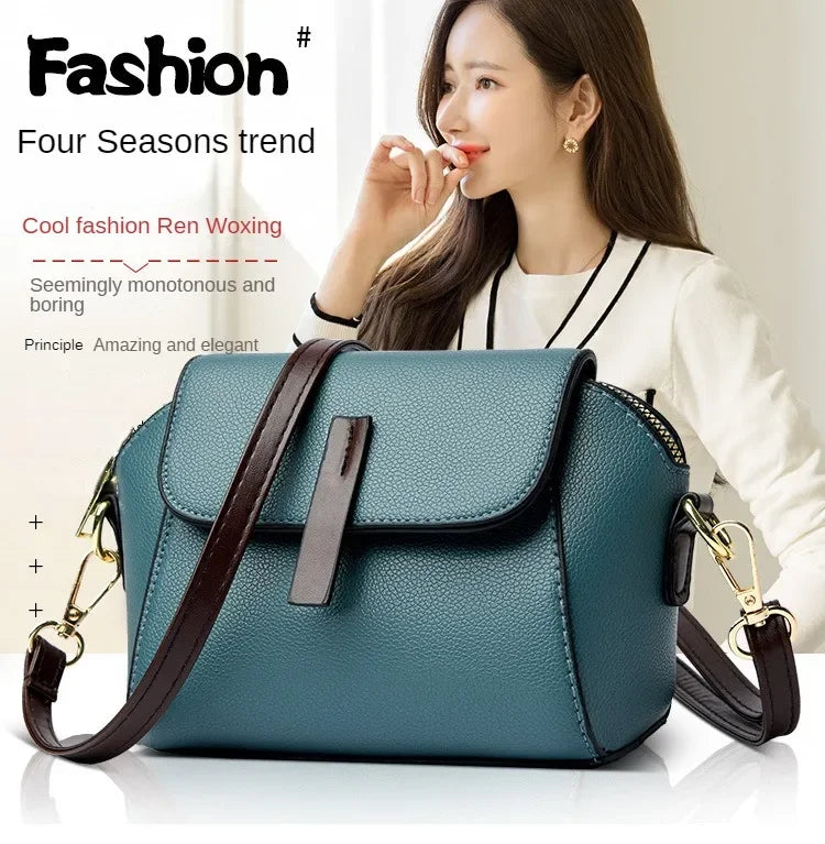 Luxury Designer Solid Color Women's Small Handbag Fashion Shoulder Messenger Bag Ladies Pu Leather Shell Crossbody Bag Bolsas