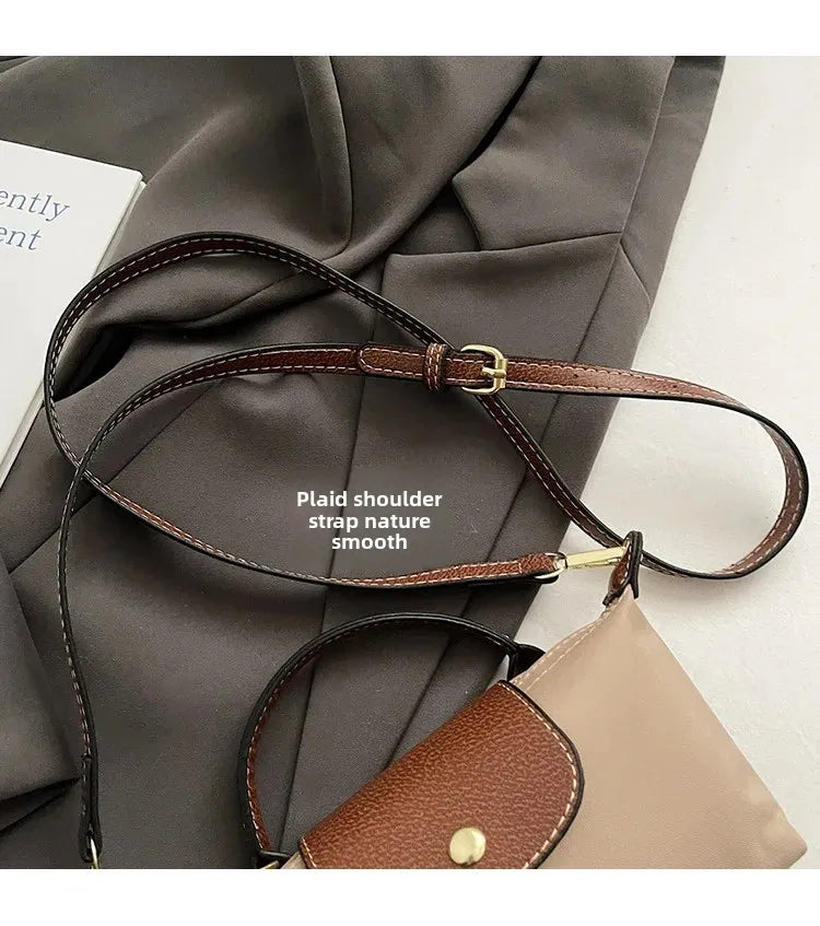 Retro Fashion Nylon Dumpling Bag Women's Crossbody Handbag Soft Polyester Lining Zipper Closure Shoulder Bag Handbag