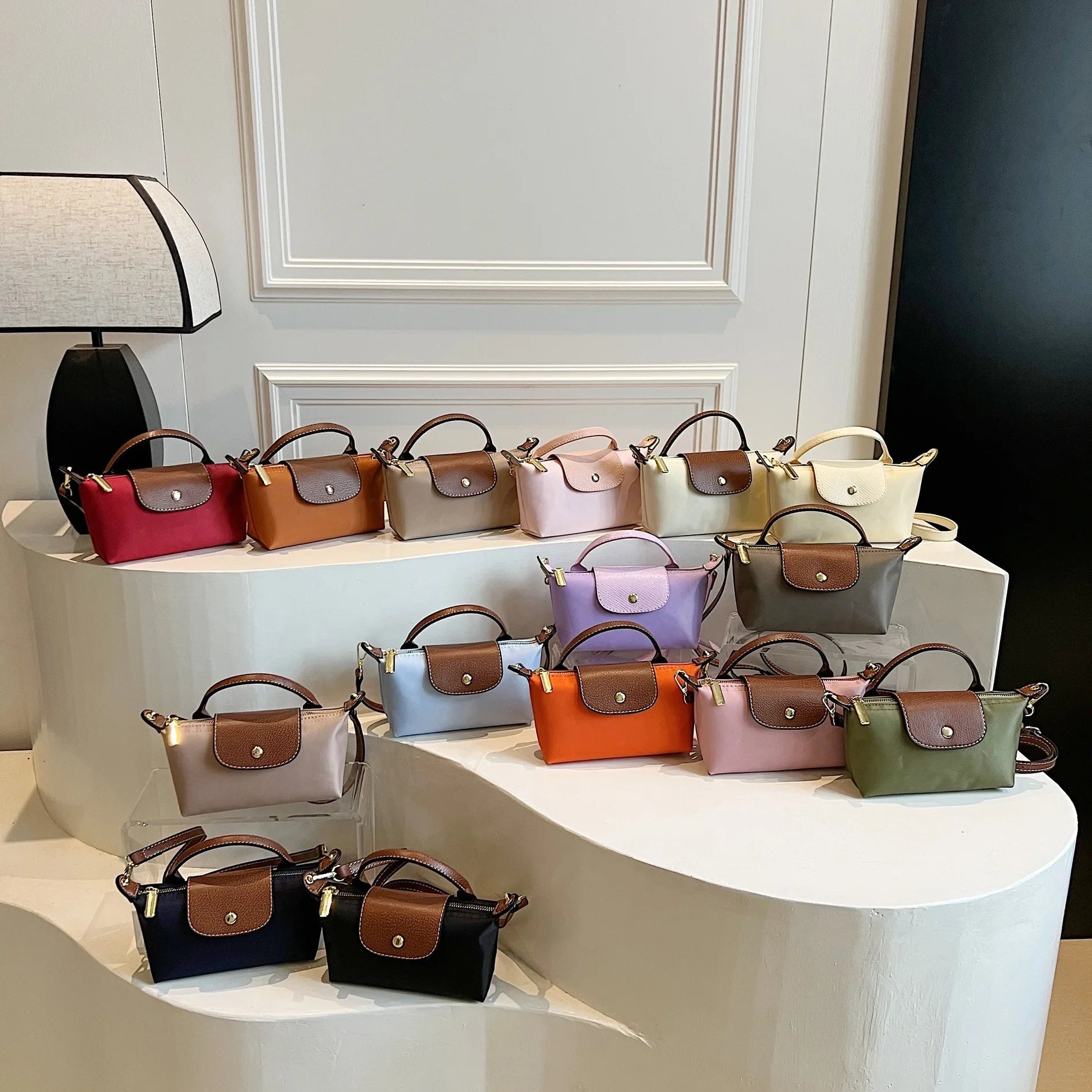 Retro Fashion Nylon Dumpling Bag Women's Crossbody Handbag Soft Polyester Lining Zipper Closure Shoulder Bag Handbag