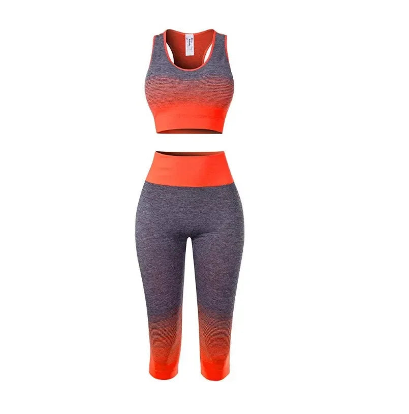 2 Piece Yoga Set - Gradual Changing Sports Bra & Leggings