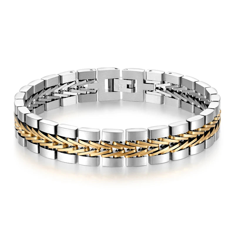 ROXI  | 2025 Stainless Steel Cuban Bracelet for Men Luxury Charm Party Jewelry Gold Plated Original Design Dropshipping