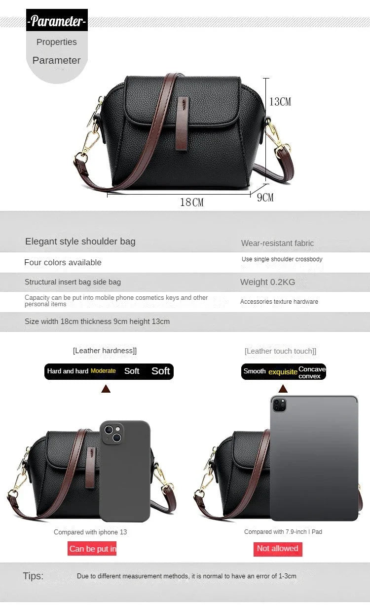 Luxury Designer Solid Color Women's Small Handbag Fashion Shoulder Messenger Bag Ladies Pu Leather Shell Crossbody Bag Bolsas