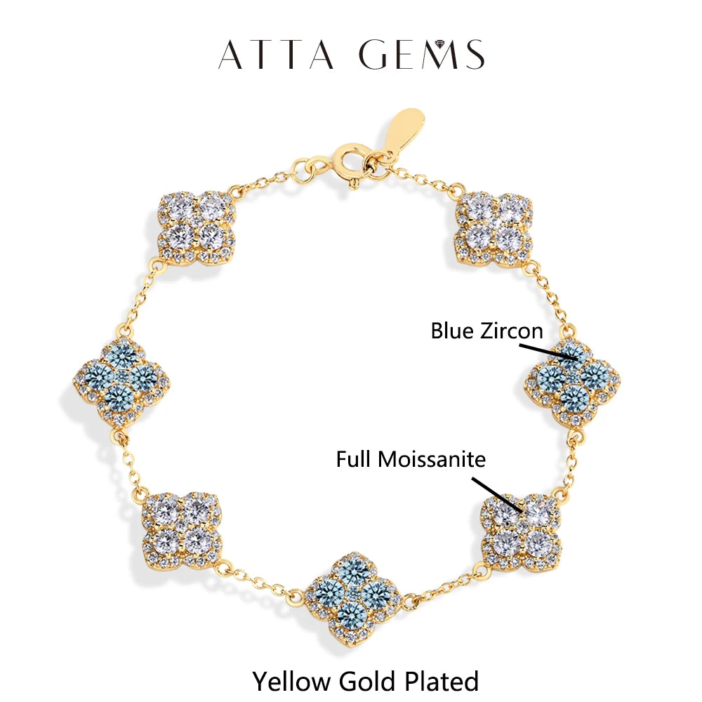 Moissanite Luxury Bracelet D VVS1 - S925 Sterling Silver Gold Plated