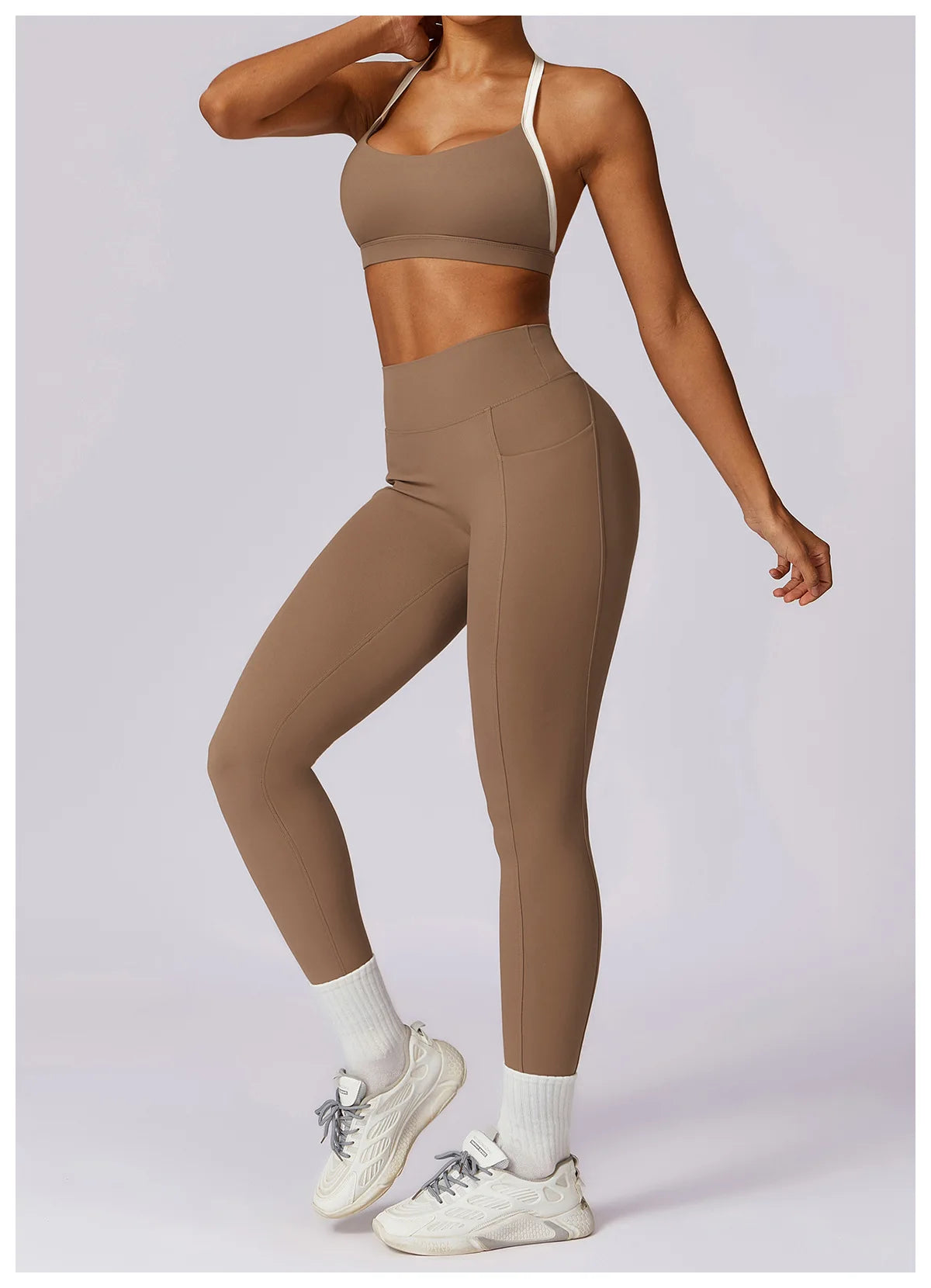 2Pcs Gym Set Women Workout Backless Yoga Suit Women Quick Dry Running Legging Fitness Bra Short-sleeved Shirt Sports Suit Female