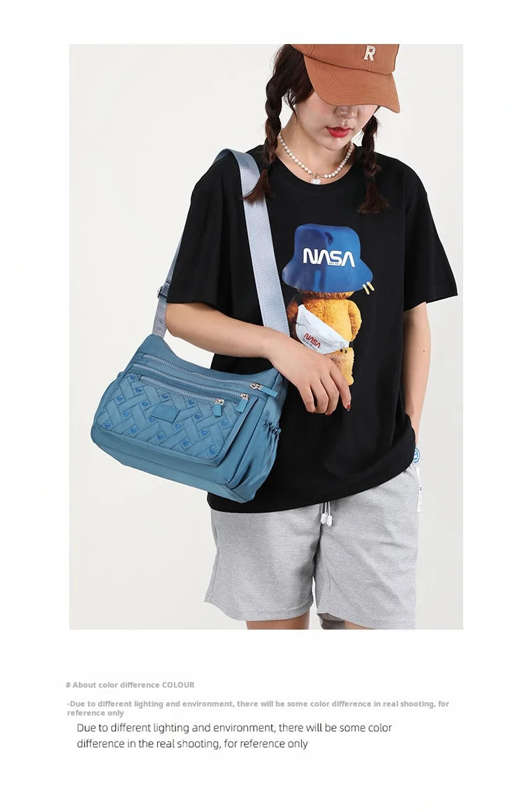 High capacity Shoulder Crossbody Bag for Women Purse Waterproof Nylon Handbag Suitable for mothers, shopping, vacation use