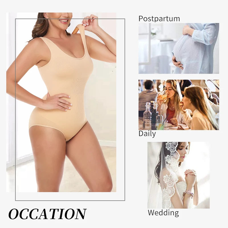 Bodysuit Shapewear - Tummy Control Butt Lifter Low Neck Jumpsuit