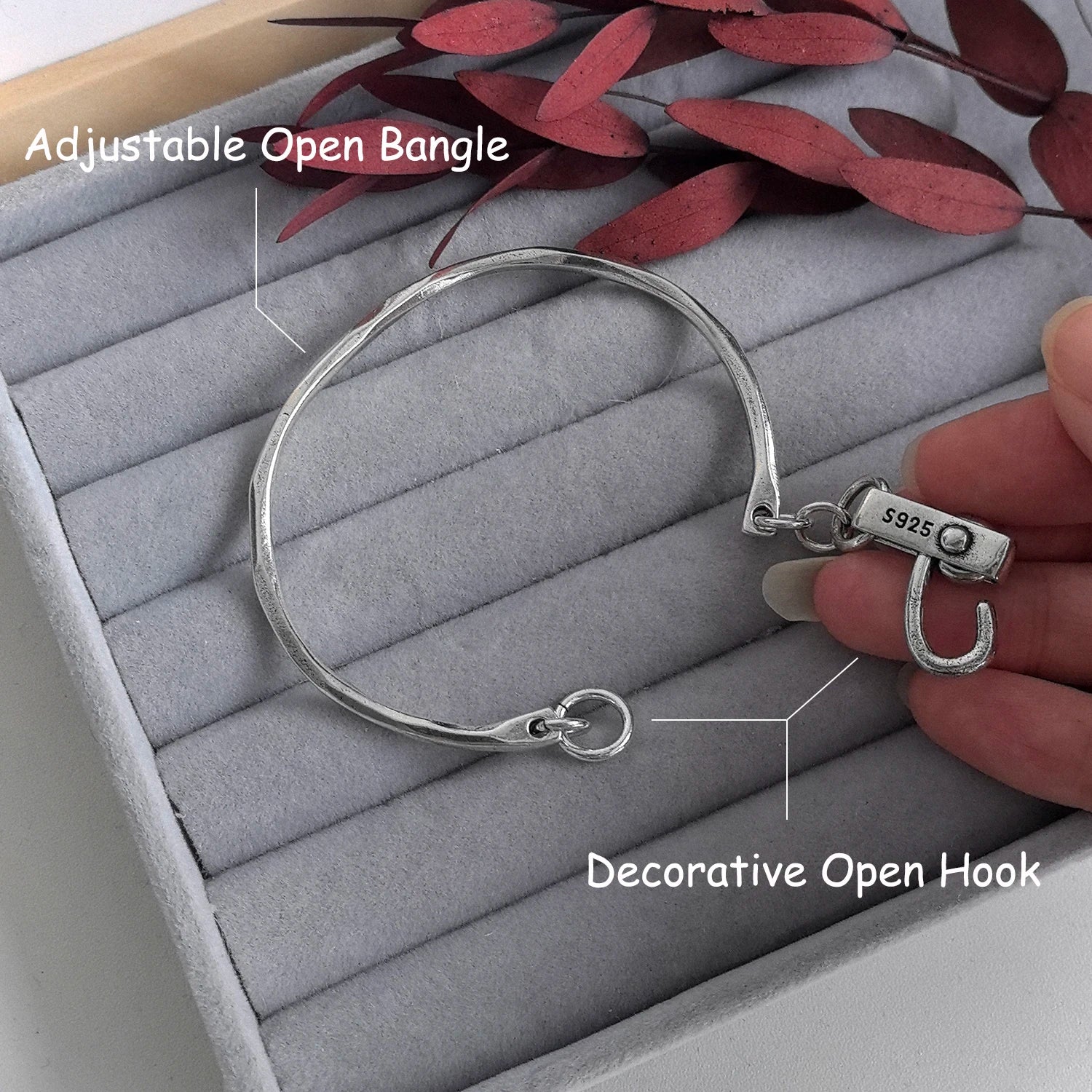925 Sterling Silver Bracelet Bangle Vintage Open Lock Geometric Punk For Woman Girl Fashion Jewelry Gift Dropship Wholesale