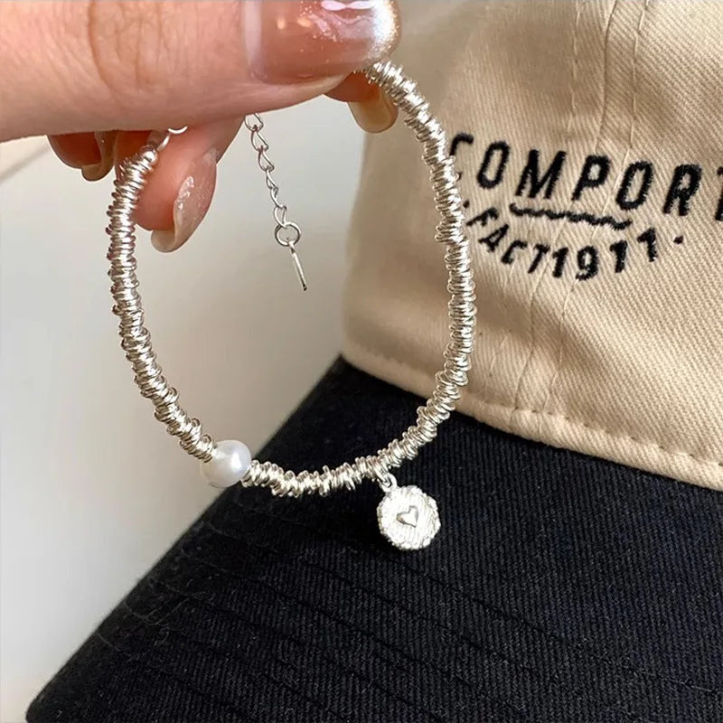 VENTFILLE 925 Sterling Silver Double Layer Pearl Bracelet for Women Girl Design Bead Korean Jewelry Dropshipping
