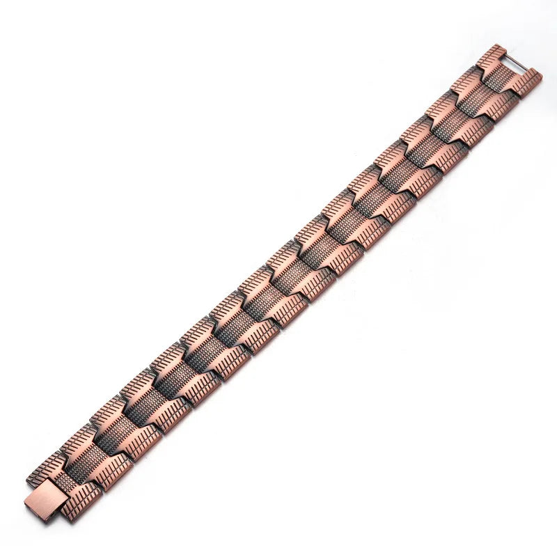 ARADOO Men's Pure Copper Bracelet 3500 Gauss 3X Strongth Magnetic Therapy Link Bracelets