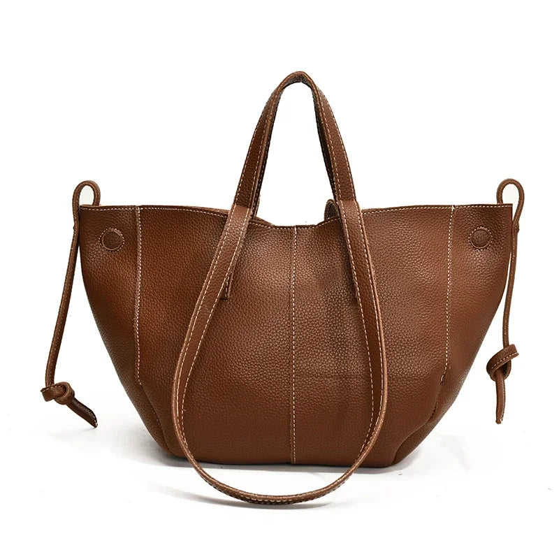 High Quality PU Tote Bags Fashion Solid Hasp Simple Versatile Sense of Luxury Shoulder and Handbags for Women 2024 New Style