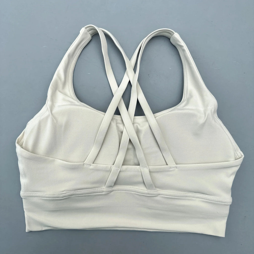 Solid Color Fitness sport Bra Women Cross soft high strength Tight Top Comprehensive Training Gym Yoga Underwear With Chest Pad
