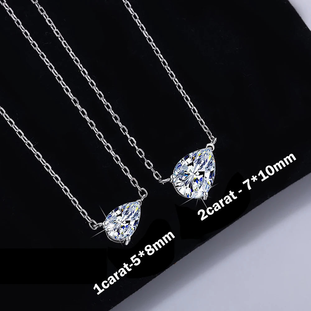 1/3carat Waterdrop Solitaire Moissanite Pendant Necklace 925 Sterling Silver Gra Certified Pear Cut Lab Diamond Neckchain Woman
