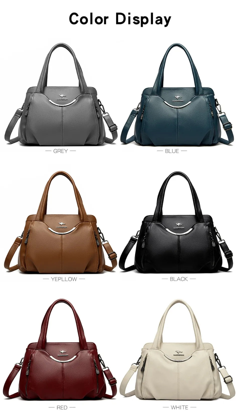Luxury Soft Leather Handbag - Designer Crossbody Tote Bag 2024