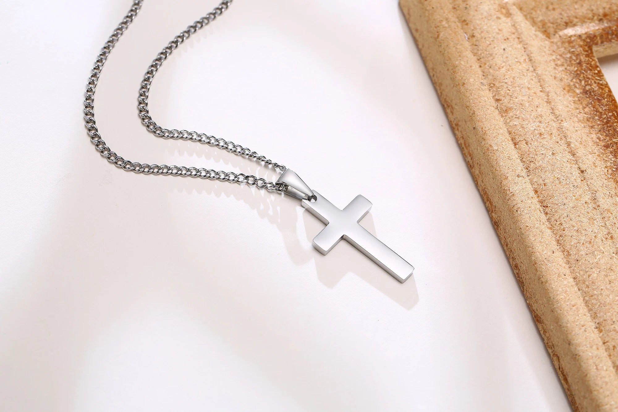 Casual Cross Pendant Necklaces for Men Boys,Waterproof Stainless Steel Pendant Necklaces,Anniversary Birthday Jewelry Gifts