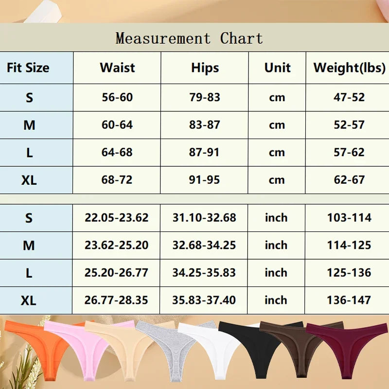 3Pcs/Set Seamless Thong Cotton Women Thin Strap Low Waist High Flexibility Panty Sexy Underwear Ladies Briefs T-back Soft Women