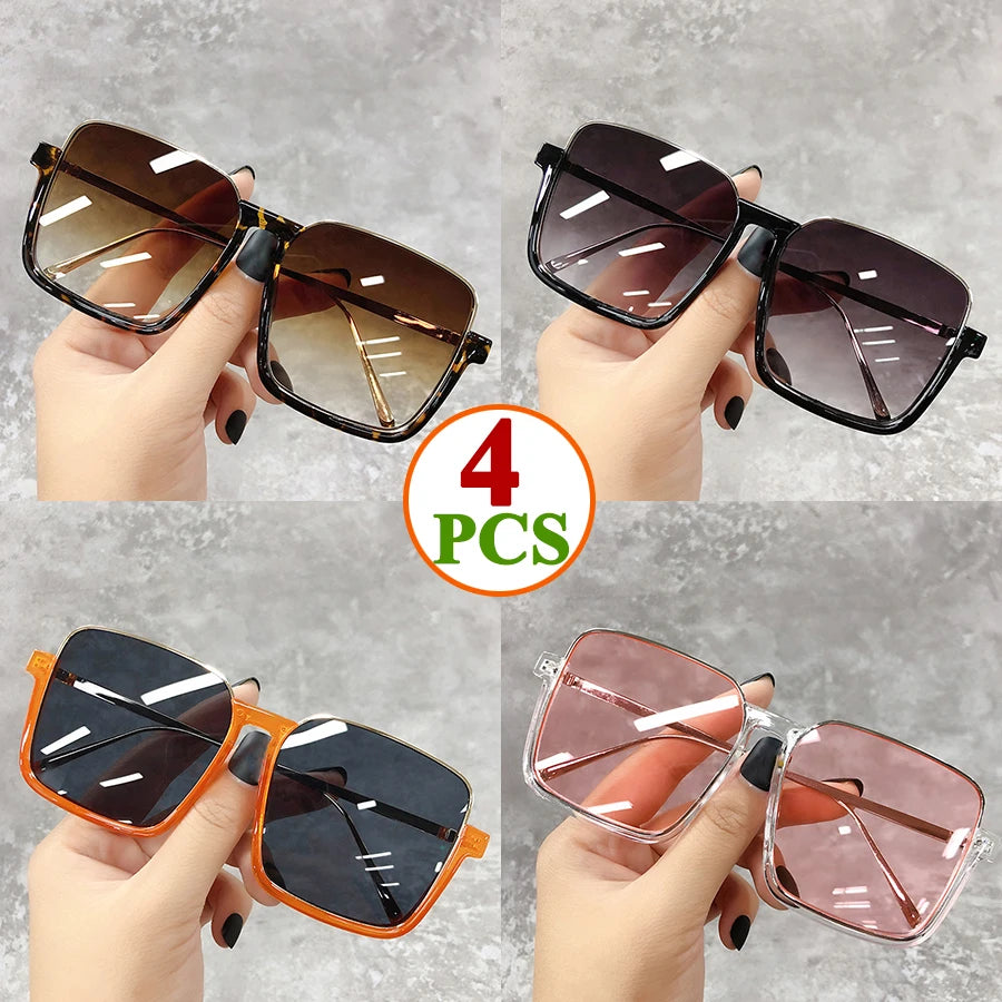 2025 Big Square Frame Travel Sunglasses - Luxury Gradient Unisex UV400