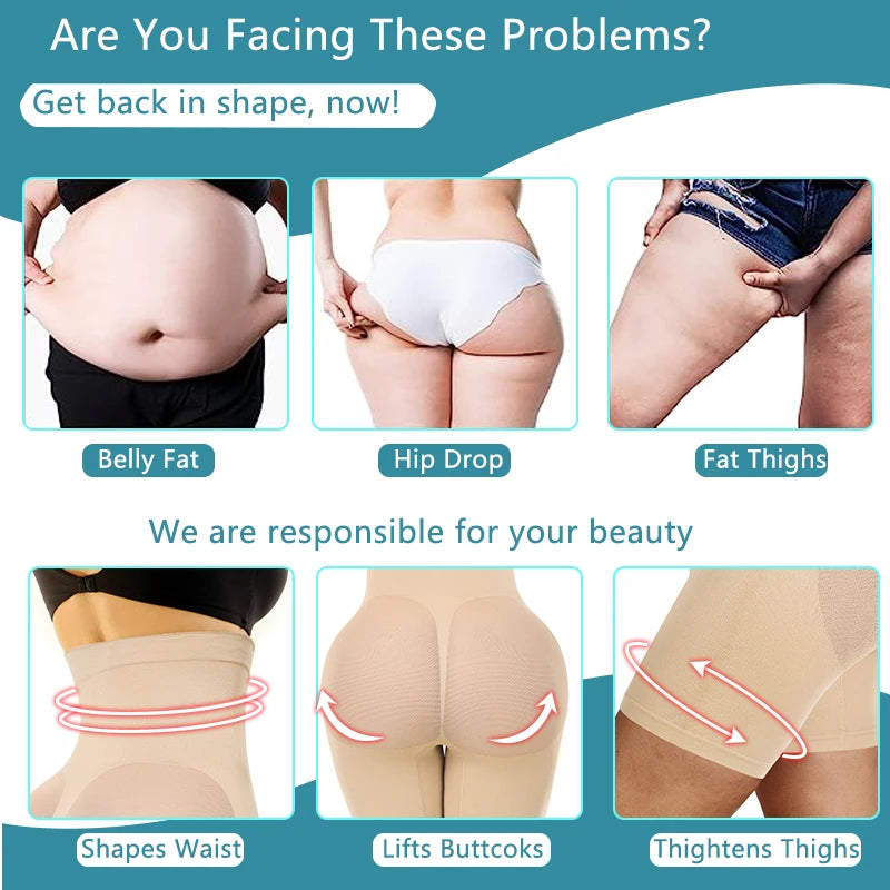 High Waist Body Shaper Shorts - Butt Lifter Mesh Buttock Enhancer