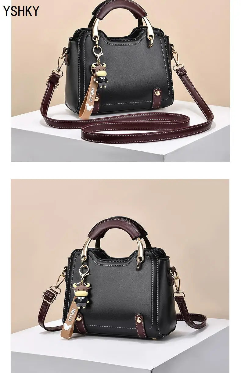 New brand shoulder Bag leather  Women's luxury designer handbag for 2024 women European and American retro cross body Tote bags