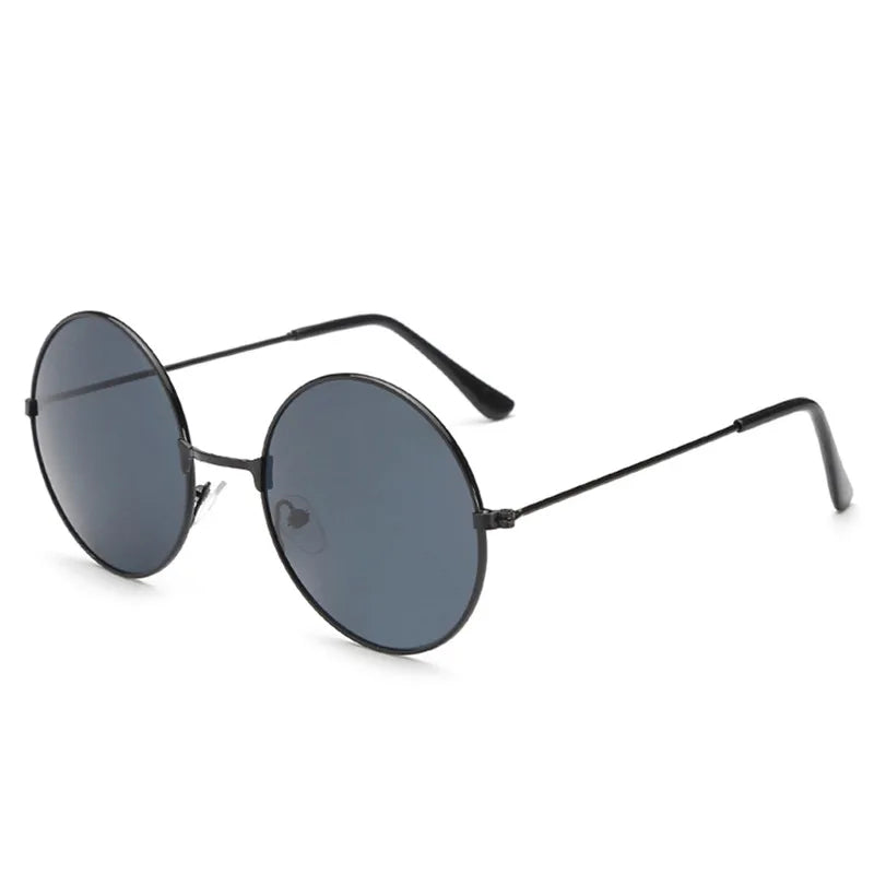 FOENIXSONG Round Pilots Sunglasses - Vintage Silver Gold Black Unisex