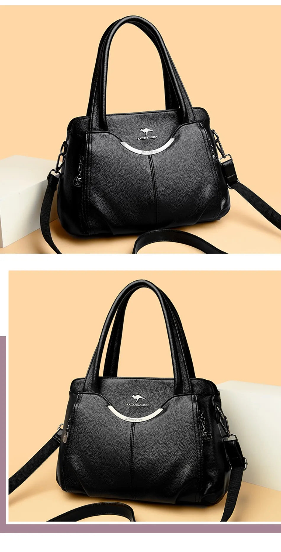 Luxury Soft Leather Handbag - Designer Crossbody Tote Bag 2024