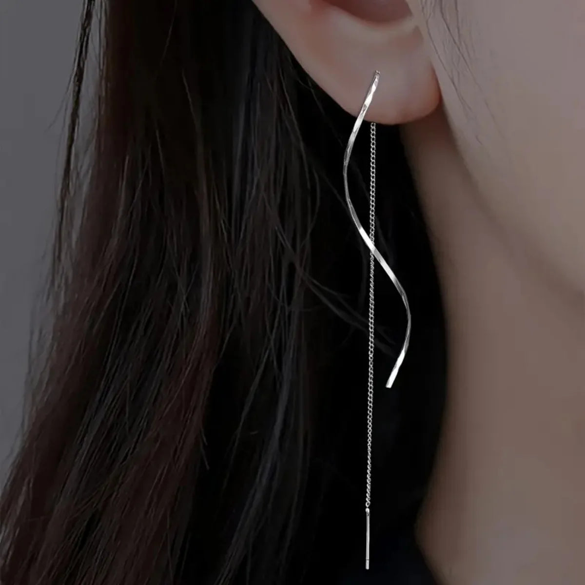 French Luxury Sweet Romantic Long Zircon Tassel Twisted Earrings for Women Temperament Wedding  Banquet Jewelry Gift