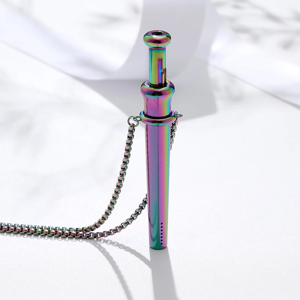 MaiLun 1pc Stress Anxiety Relief Necklace 82.5mm Length Stainless Steel Meditation Necklace Quit Smoking Anxiety Relief Necklace