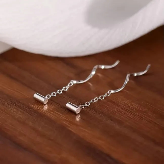 French Luxury Sweet Romantic Long Zircon Tassel Twisted Earrings for Women Temperament Wedding  Banquet Jewelry Gift