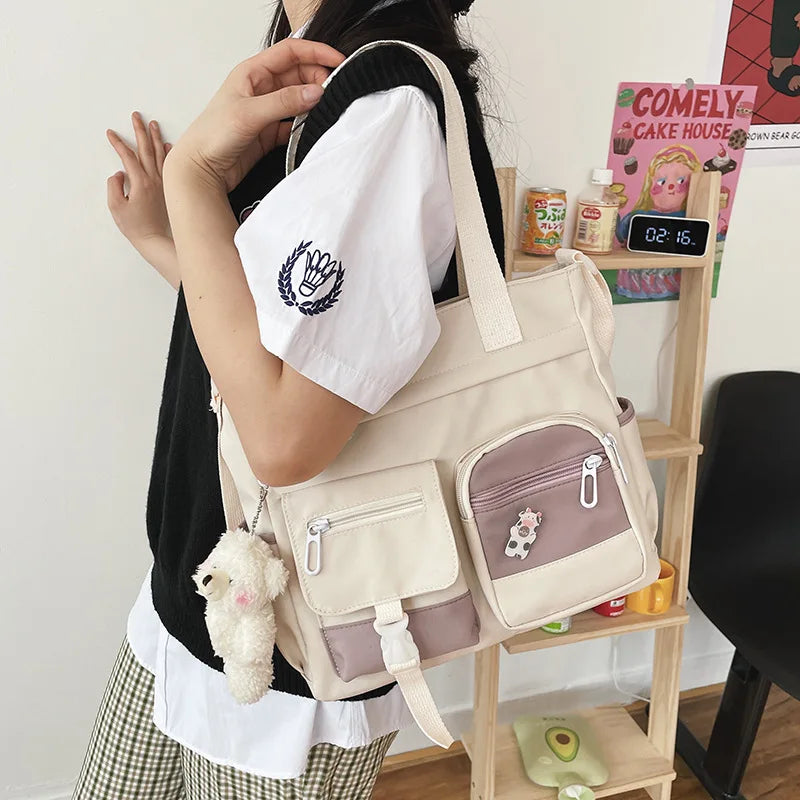 Waterproof Canvas Women Handbags Shoulder Bags Nylon Ladies Tote Messenger Bag Oxford Handbag Crossbody Bags for Girls Satchels