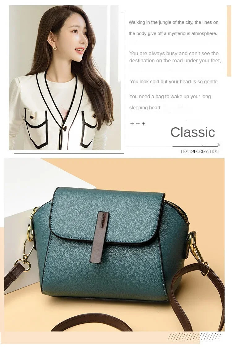 Luxury Designer Solid Color Women's Small Handbag Fashion Shoulder Messenger Bag Ladies Pu Leather Shell Crossbody Bag Bolsas