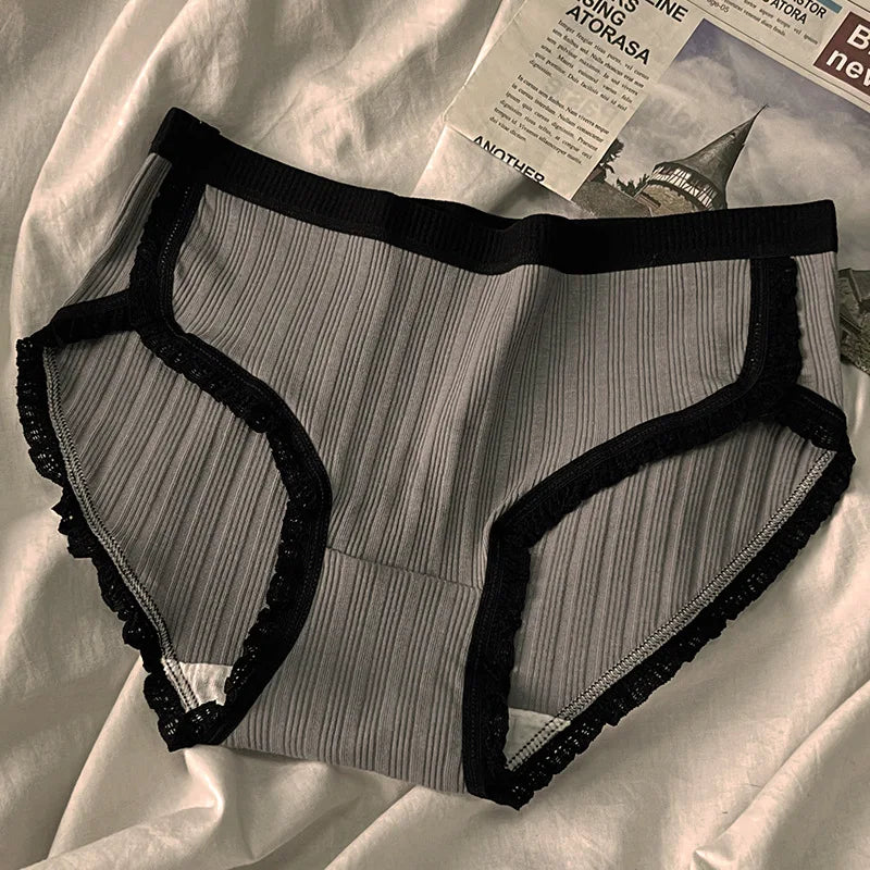 3Pcs/Set Cotton Panties Mid-Waist Women's Underwear Female Breathable Underpants Girls Solid Color Briefs Short Sexy Lingerie
