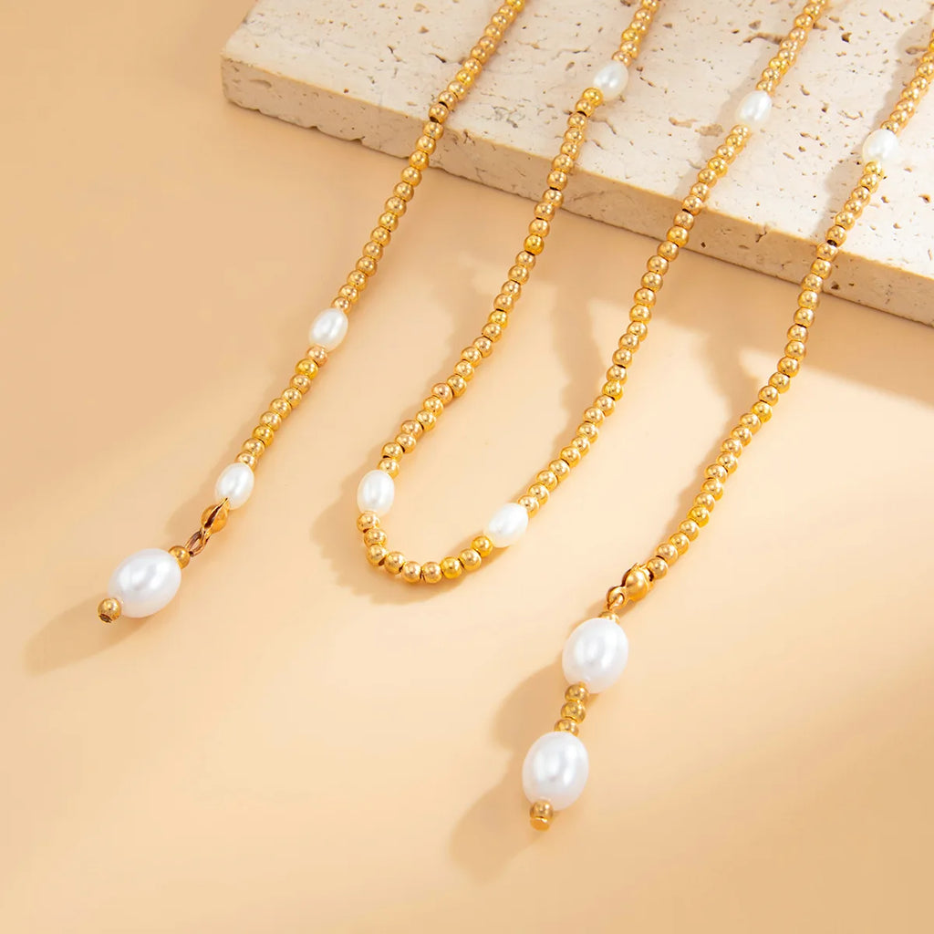 FTCY Bohemian Handmade Beads Long Necklace for Women Baroque Pearl Pendant Necklace Hiphop Daily Ladies Sweater Chain Jewelry